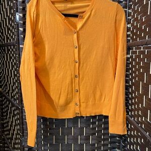 Ann Taylor Orange Knit Cardigan